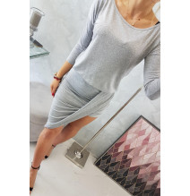 Női aszimmetrikus ruha MI8923 szürke