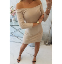Kivágott ruha nyakkivágással MI8974 bézs