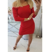 Kivágott ruha nyakkivágással MI8974 piros