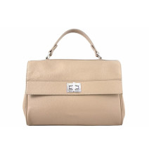 Szürkebarna bőr kézitáska MI3 szürkésbarna Made in Italy