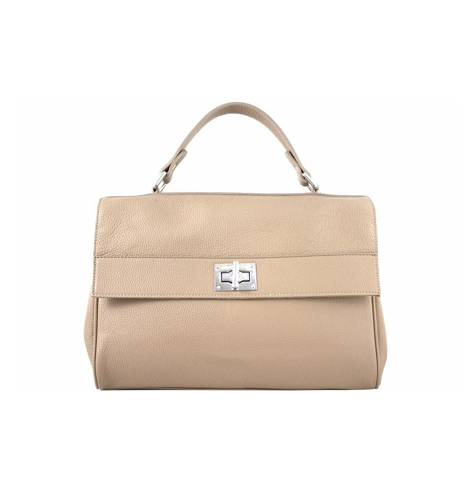 Szürkebarna bőr kézitáska MI3 szürkésbarna Made in Italy