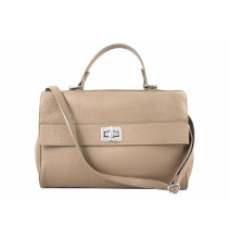 Szürkebarna bőr kézitáska MI3 szürkésbarna Made in Italy