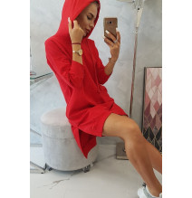 Ruha meghosszabbított hátsó és egy kapucnival MI9078 piros