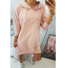 Ruha meghosszabbított hátsó és egy kapucnival MI9078 por rózsaszín