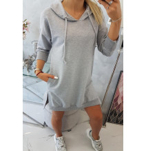 Ruha meghosszabbított hátsó és egy kapucnival MI9078 szürke