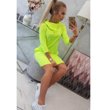 Ruha kapucnival és zsebekkel MIG8847 sárga neon