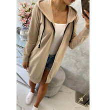 Női kapucnis zsebek MI8924 bézs