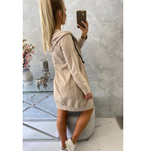 Női kapucnis zsebek MI8924 bézs