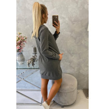 Női kapucnis zsebek MI8924 grafit