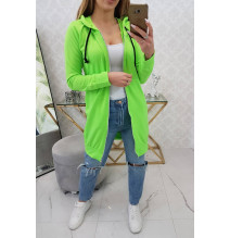 Női kapucnis zsebek MI8924 zöld neon