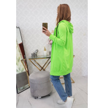 Női kapucnis zsebek MI8924 zöld neon