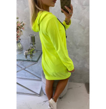 Női kapucnis zsebek MI8924 sárga neon