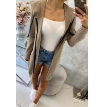 Női kapucnis zsebek MI8924 sötétbézs