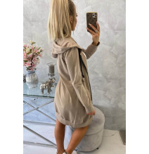 Női kapucnis zsebek MI8924 sötétbézs