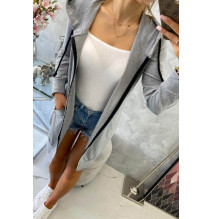 Női kapucnis zsebek MI8924 sötét szürke 