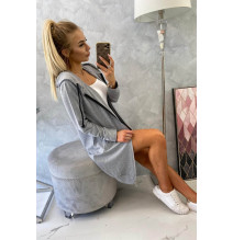 Női kapucnis zsebek MI8924 sötét szürke 