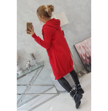 Női szigetelt, kapucnis pulóver MI9302 piros