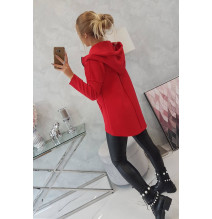 Hőszigetelt pulóver, hosszabb háttal MI68652 piros