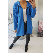 Női cipzáras pulóver, hátsó részben MI8997 farmer