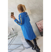 Női cipzáras pulóver, hátsó részben MI8997 farmer