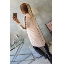 Női cipzáras pulóver, hátsó részben MI8997 rózsaszín