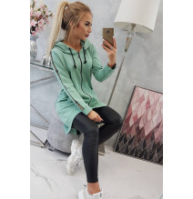 Női cipzáras pulóver, hátsó részben MI8997 sötét menta 