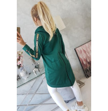 Női cipzáras pulóver, hátsó részben MI8997 zöld