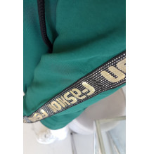 Női cipzáras pulóver, hátsó részben MI8997 zöld