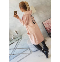 Kardigánt oversize MI0044 sötét por rózsaszín