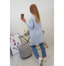Női pulóver denevér típusú ujjakkal MI2019-13 világoskék