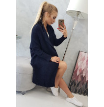 Női pulóver denevér típusú ujjakkal MI2019-13 sötétkék