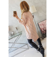 Női pulóver geometriai mintával MI2020-4 por rózsaszín