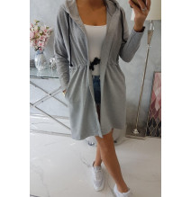 Kardigán hosszabb háttal MI8998 szürke