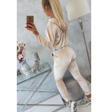 Velúr szett kapucnival MI9104 bézs