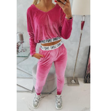 Velúr szett kapucnival MI9104 fukszia