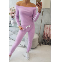 Női szett MI8958 dupla csíkkal lila