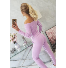 Női szett MI8958 dupla csíkkal lila