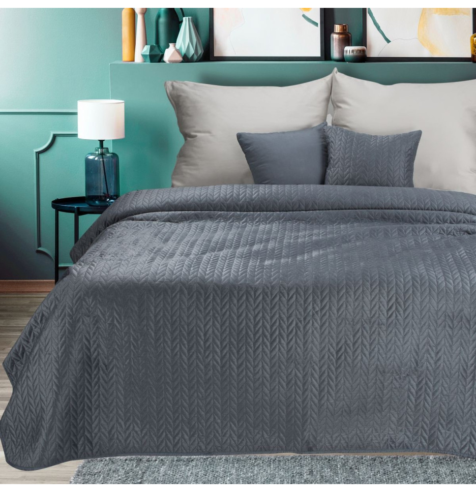 Bársony ágytakaró Luiz4 grafit new