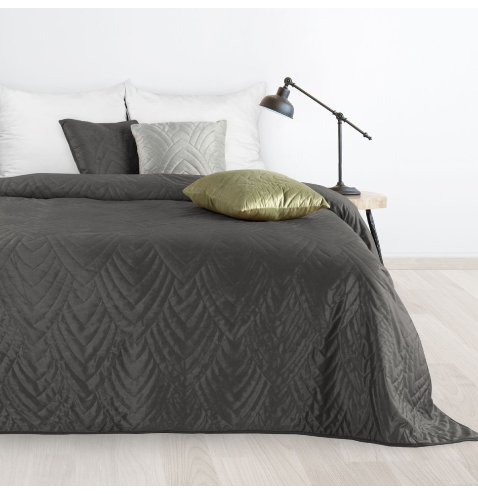 Bársony ágytakaró Luiz6 grafit new