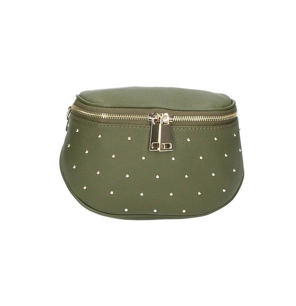 Női bőr válltáska 737 katonai zöld Made in Italy