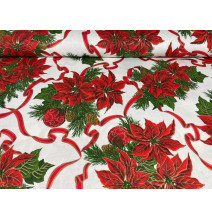 karácsonyi futó Karácsonyi Rózsa fehér 50x150 cm Made in Italy