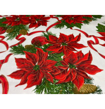 karácsonyi futó Karácsonyi Rózsa fehér 50x150 cm Made in Italy