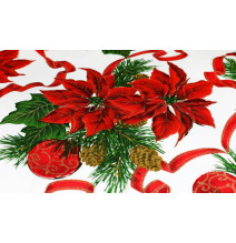 karácsonyi futó Karácsonyi Rózsa fehér 50x150 cm Made in Italy