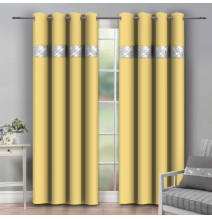 Függöny a gyűrűk cirkóniával 140x250 cm pasztell sárga