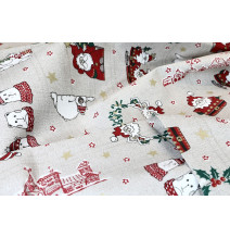 Karácsonyi terítő Mackó bézs 90x90 cm Made in Italy