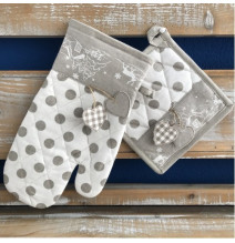 Konyhai kesztyű + edényszőnyeg Karácsony bézs