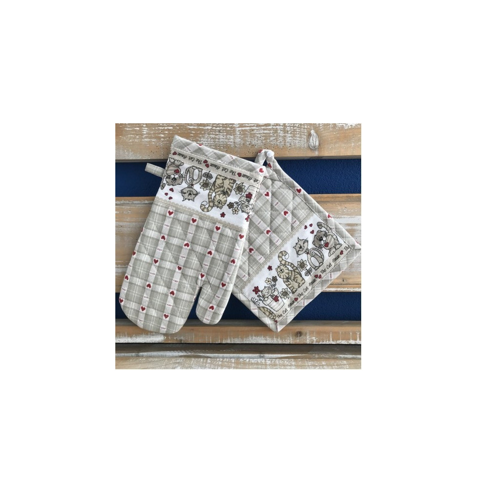 Konyhai kesztyű + edényszőnyeg The Cat House