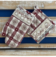 Konyhai kesztyű + edényszőnyeg Szív