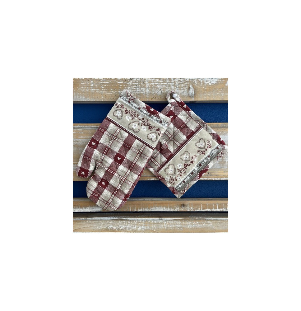 Konyhai kesztyű + edényszőnyeg Szív