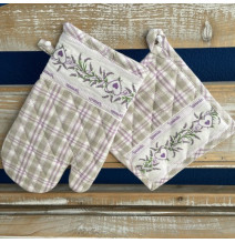 Konyhai kesztyű + edényszőnyeg Levendula